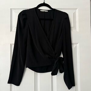 Abercrombie & Fitch Black Wrap Blouse